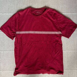 Cherokee Men’s Red Striped T-Shirt Casual Short Sleeve Cotton Tee